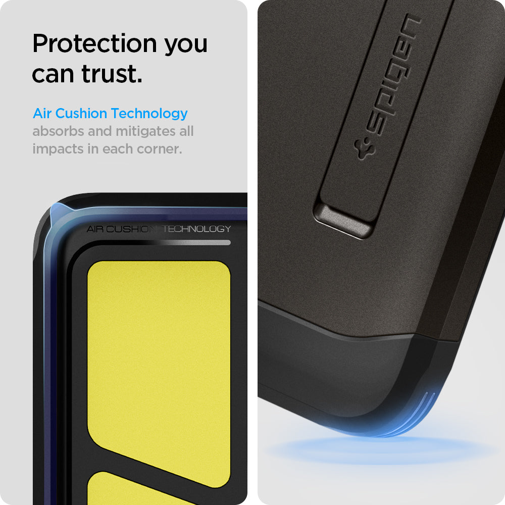 ACS02426 - Galaxy S21 Tough Armor Case in gunmetal protection you can trust. air cushion technology absorbs and mitigates all impacts in each corner.