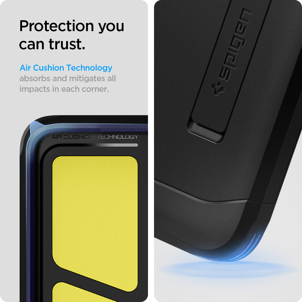 ACS02390 - Galaxy S21 Plus Tough Armor Case in black protection you can trust. air cushion technology absorbs and mitigates all impacts in each corner.