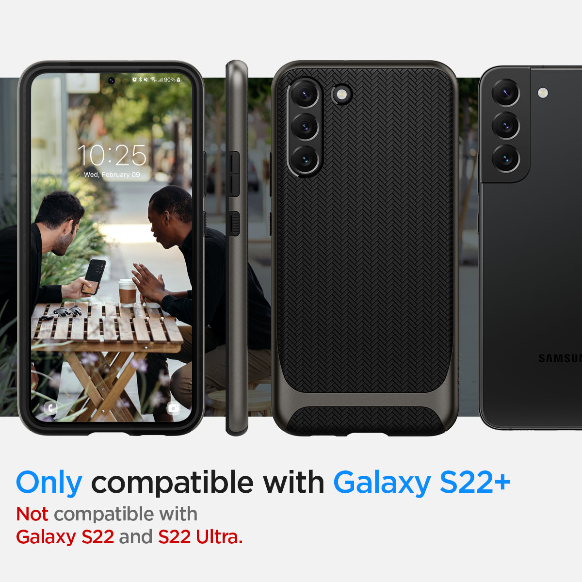 ACS03960 - Galaxy S22 Plus 5G Case Neo Hybrid in gunmetal only compatible with s22+. not compatible with galaxy s22 and galaxy s22 Ultra.