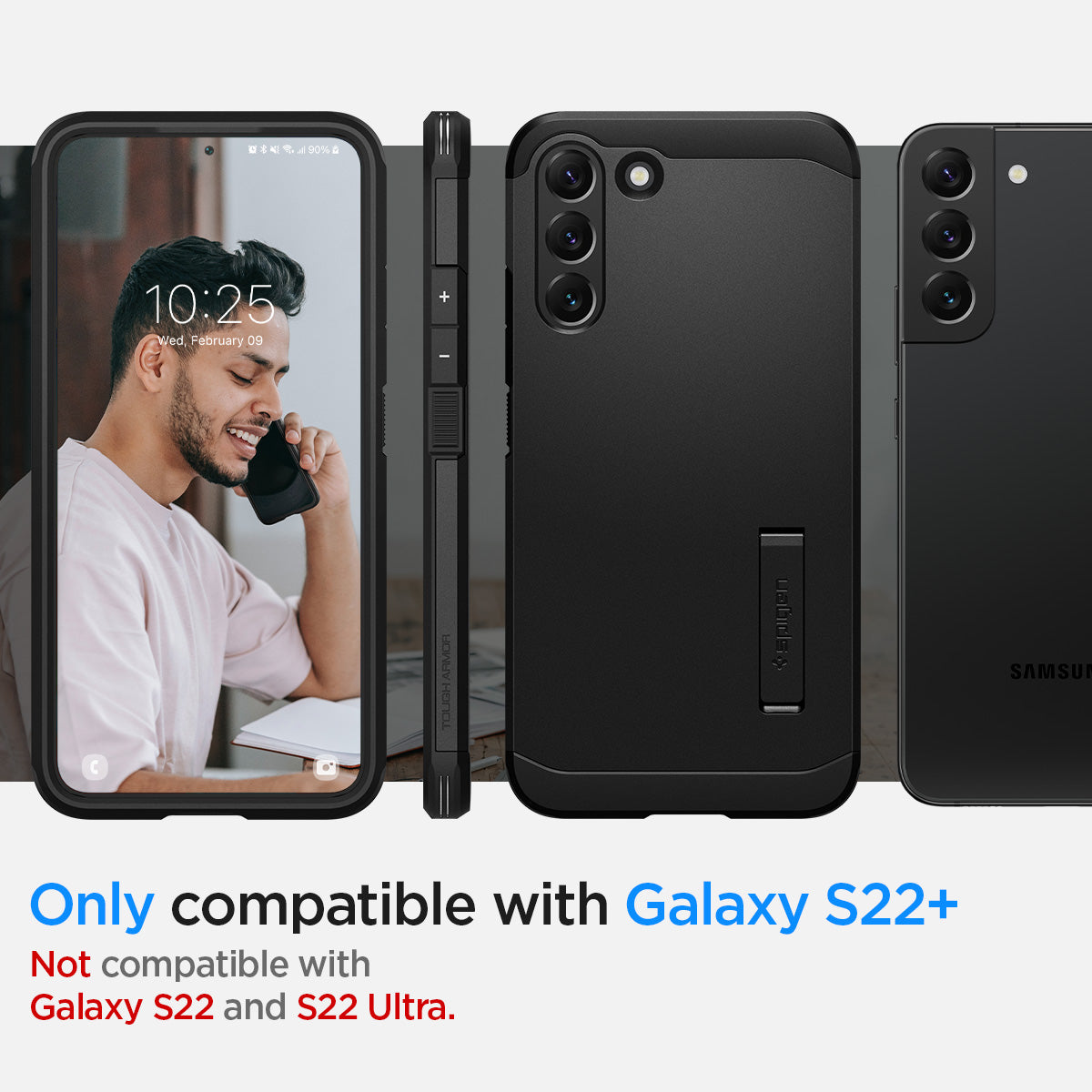 ACS03958 - Galaxy S22 Plus 5G Case Tough Armor in black only compatible with s22 +. not compatible with galaxy s22 and galaxy s22 Ultra.