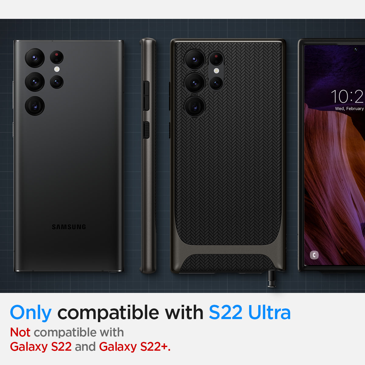 ACS03926 - Galaxy S22 Ultra 5G Case Neo Hybrid in gunmetal only compatible with s22 ultra. not compatible with galaxy s22 and galaxy s22+