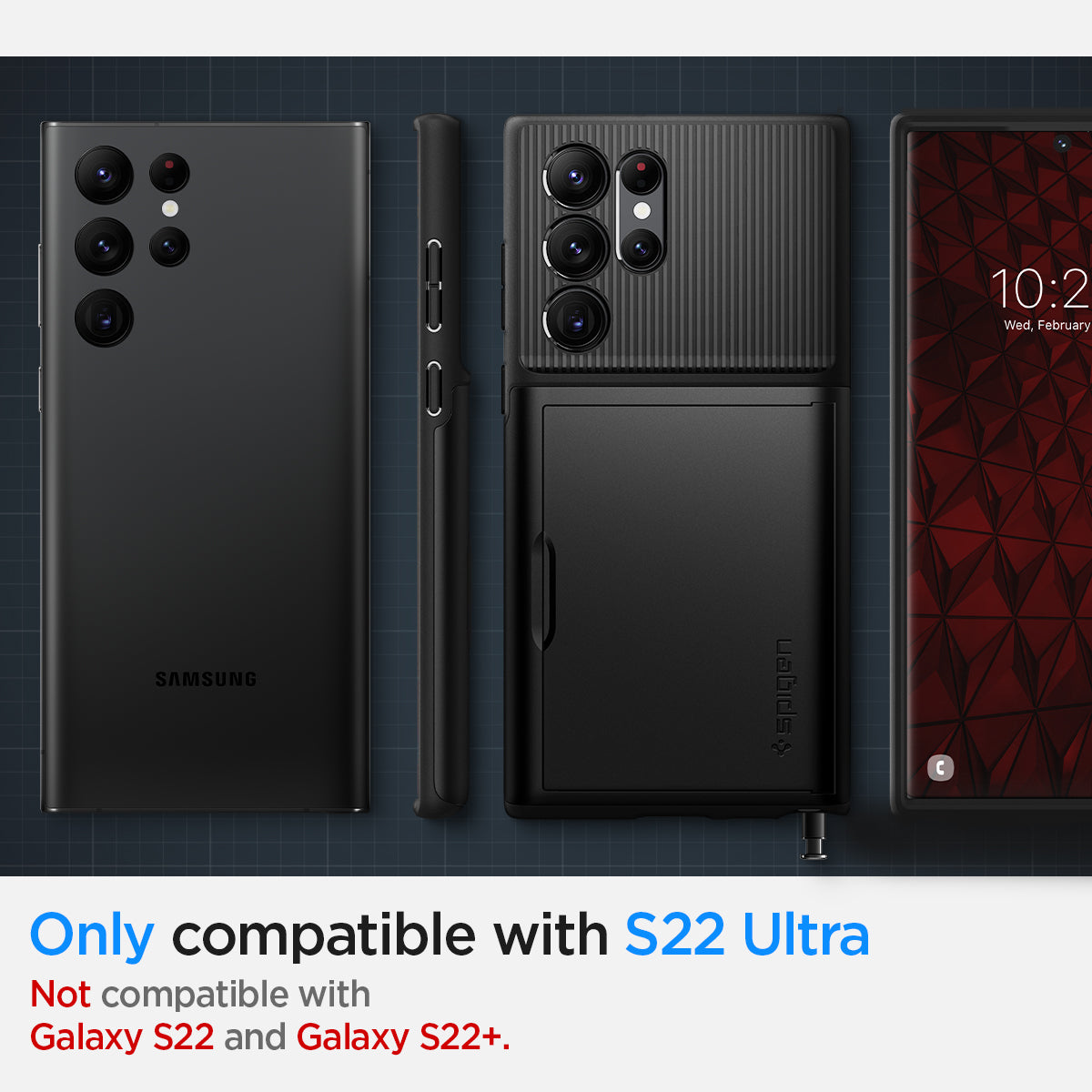 ACS03927 - Galaxy S22 Ultra 5G Case Slim Armor CS in black only compatible with s22 ultra. not compatible with galaxy s22 and galaxy s22+