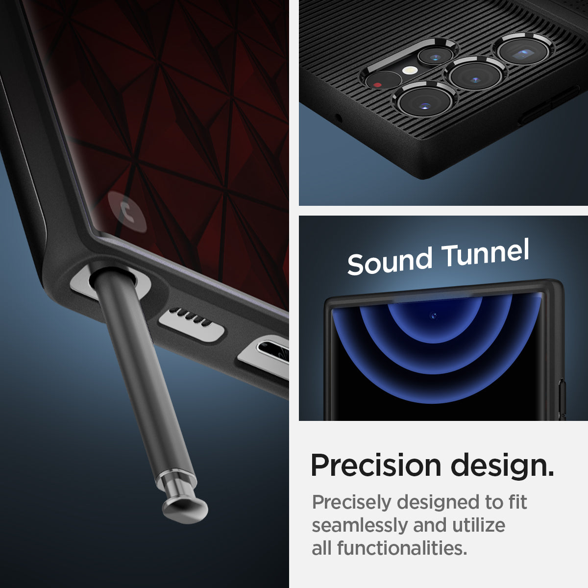 ACS03927 - Galaxy S22 Ultra 5G Case Slim Armor CS in black precision design. precisely designed to fit seamlessly and utilize all functionalities.