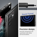 ACS03911 - Galaxy S22 Ultra 5G Case Thin Fit in black showing the precision design. Precisely designed to fit seamlessly and utilize all functionalities