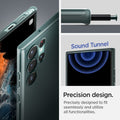 ACS04517 - Galaxy S22 Ultra 5G Case Thin Fit in abyss green showing the precision design. Precisely designed to fit seamlessly and utilize all functionalities