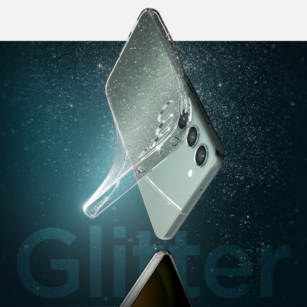 ACS05710 - Galaxy S23 Case Liquid Crystal Glitter in crystal quartz showing clear glitter back case.