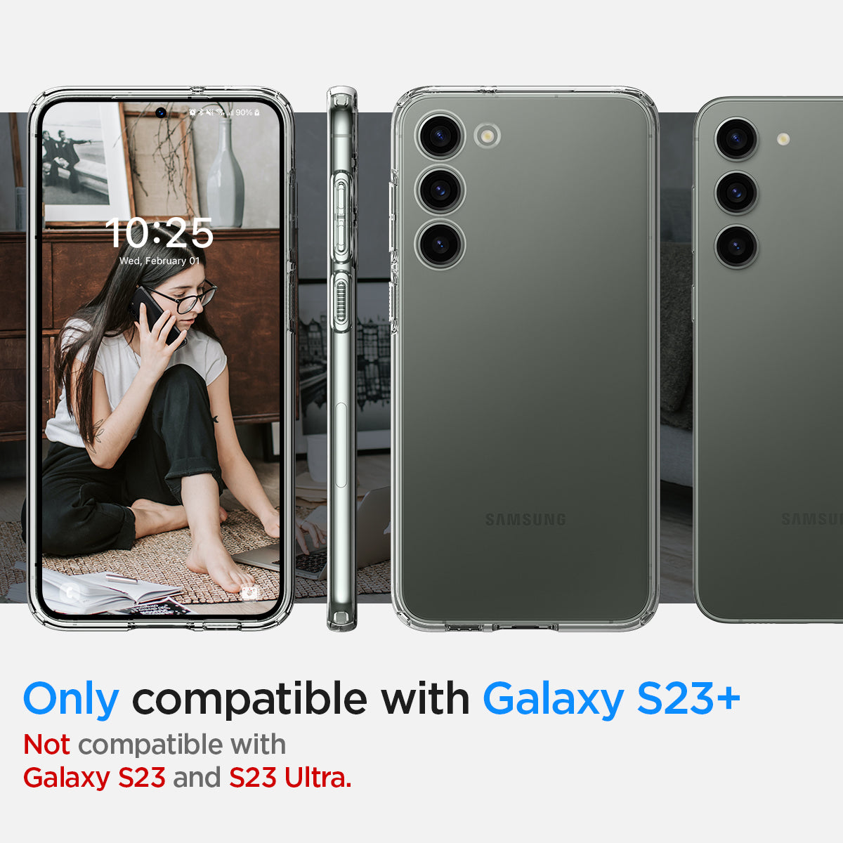 ACS05662 - Galaxy S23 Plus Case Liquid Crystal in crystal clear only compatible with S23+ not compatible with galaxy s23 and s23 ultra.