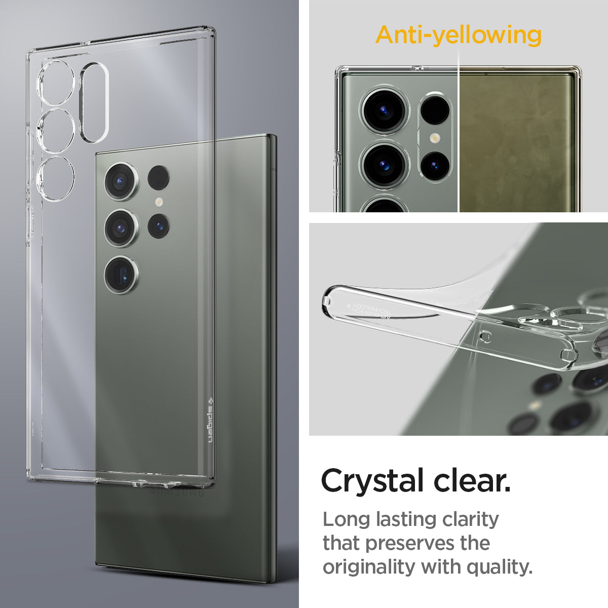 ACS05610 - Galaxy S23 Ultra Case Liquid Crystal in crystal clear anti yellowing. Crystal clear long lasting clarity that preserves the originality with quality.