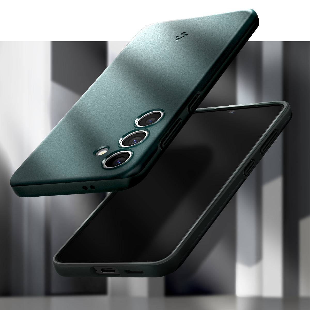 ACS07342 - Galaxy S24 Case Thin Fit in Abyss Green showing front and back.