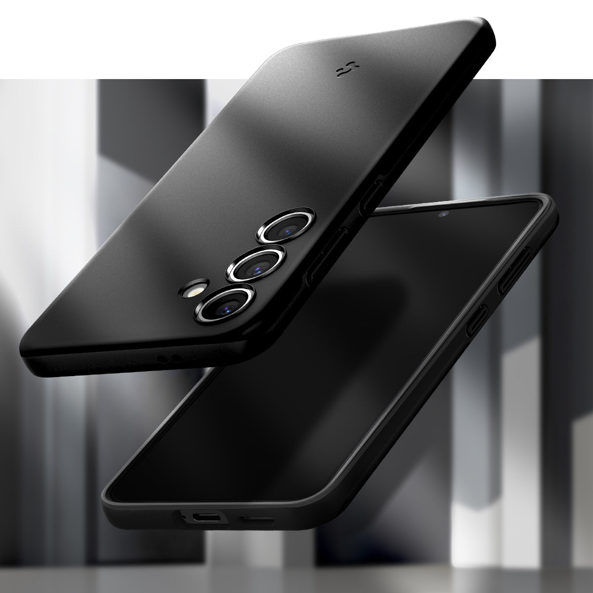 ACS07341 - Galaxy S24 Case Thin Fit in Black showing front and back.