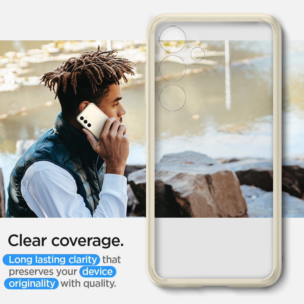 ACS07416 - Galaxy S24 Case Ultra Hybrid in Mute Beige Clear coverage long lasting clarity that preserves your device originality with quality.