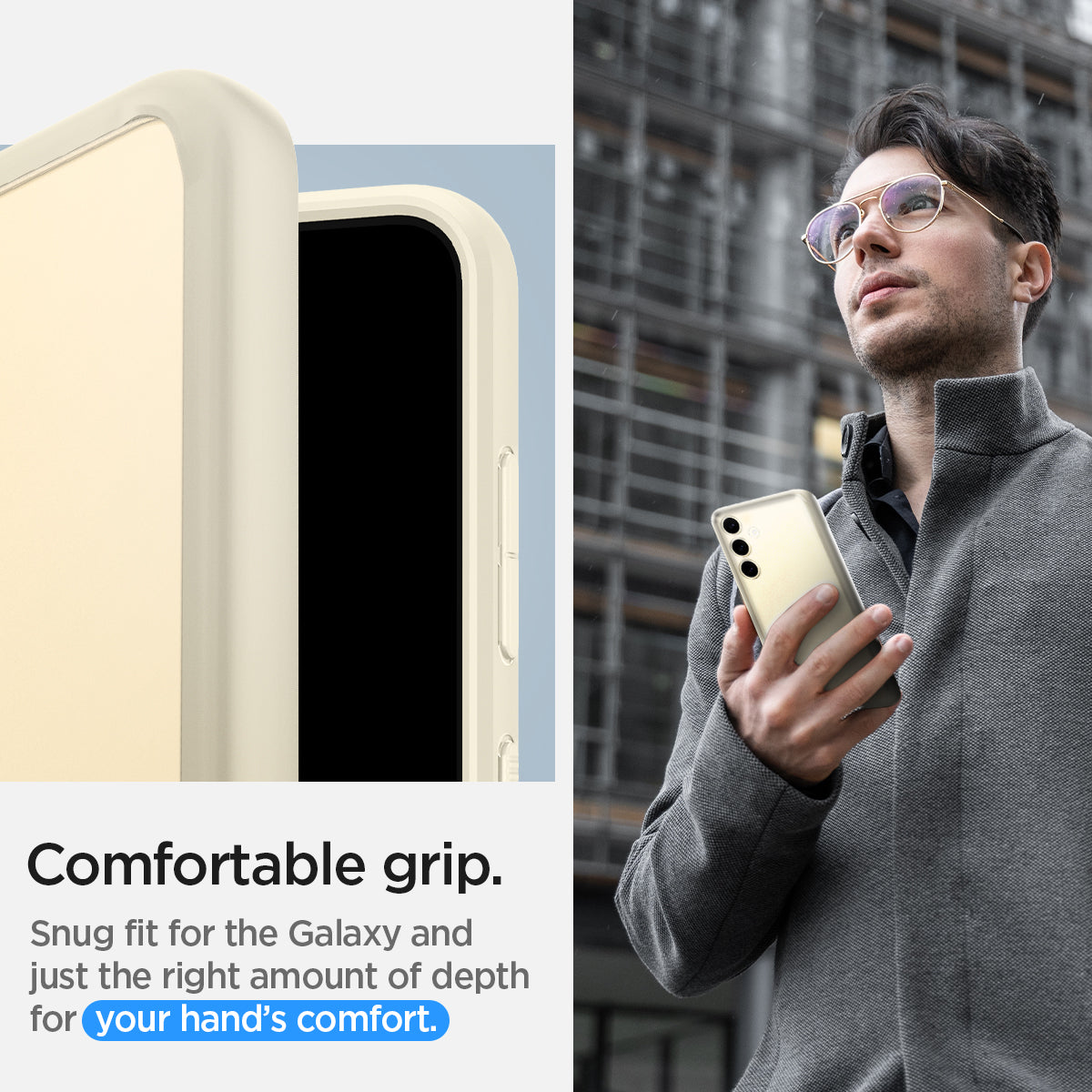 ACS07416 - Galaxy S24 Case Ultra Hybrid in Mute Beige comfortable grip. snug fit for the galaxy and just the right amount of depth for your hand's comfort.