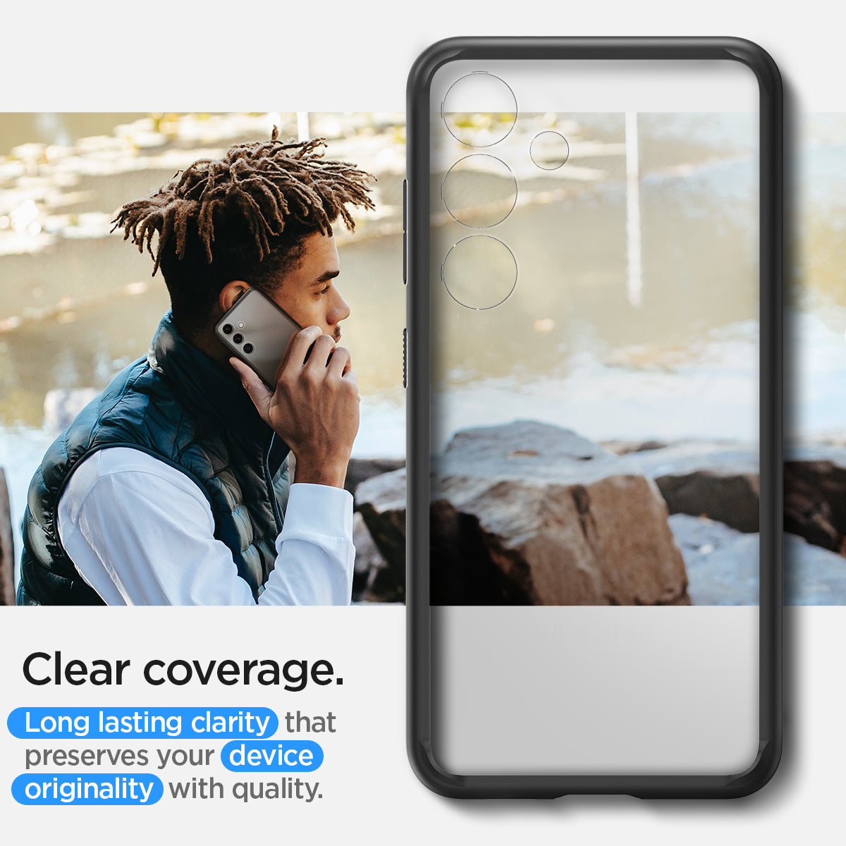 ACS07330 - Galaxy S24 Plus Case Ultra Hybrid in Matte Black Clear coverage long lasting clarity that preserves your device originality with quality.