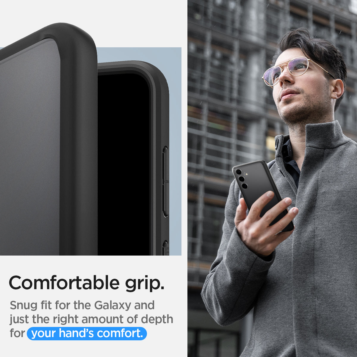 ACS07331 - Galaxy S24 Plus Case Ultra Hybrid in Frost Black comfortable grip. snug fit for the galaxy and just the right amount of depth for your hand's comfort.