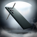 ACS07288 - Galaxy S24 Ultra Case Liquid Air in Abyss Green showing back with pen.