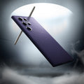 ACS07449 - Galaxy S24 Ultra Case Liquid Air in Deep Purple showing back with pen.