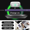 ACS07449 - Galaxy S24 Ultra Case Liquid Air in Deep Purple charge on. powershare. wireless charge. USB-C cable.