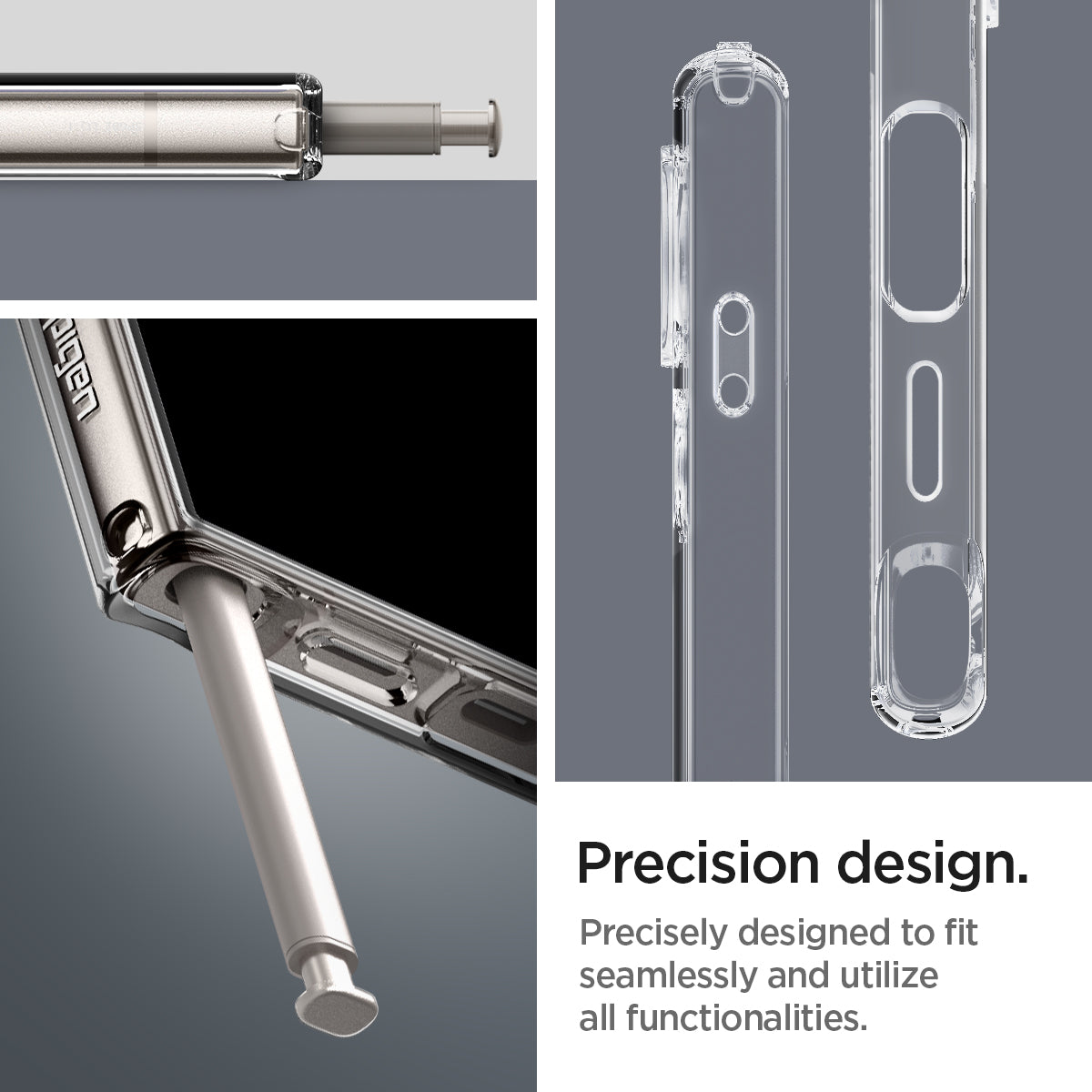 ACS07283 - Galaxy S24 Ultra Case Liquid Crystal in Crystal Clear precision design. precisely designed to fit seamlessly and utilize all functionalities.