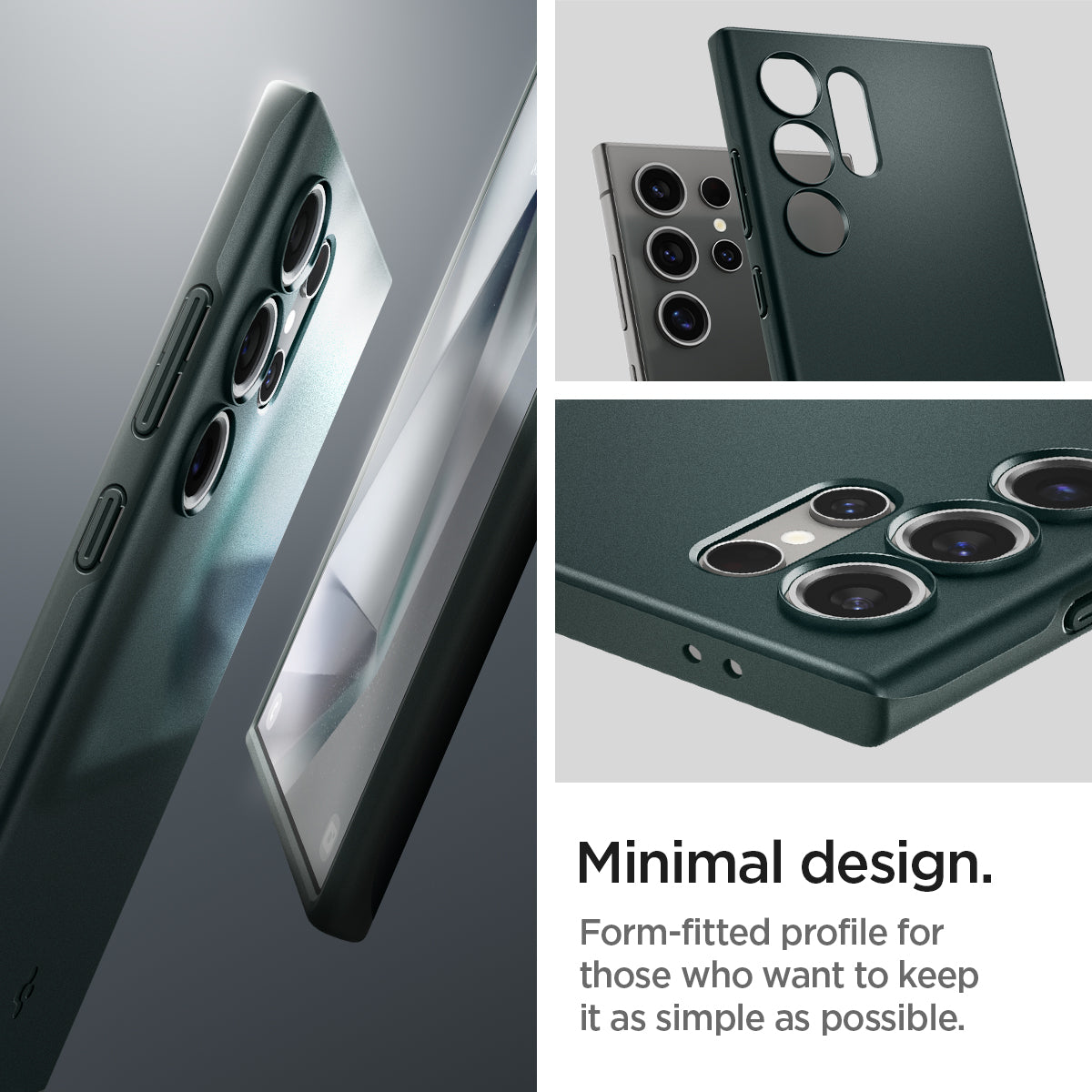 ACS07282 - Galaxy S24 Ultra Case Thin Fit in Abyss Green minimal design. form fitted profile for those who want to keep it as simple as possible.