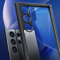 ACS07295 - Galaxy S24 Ultra Case Ultra Hybrid in Matte Black showing clear case on the back.