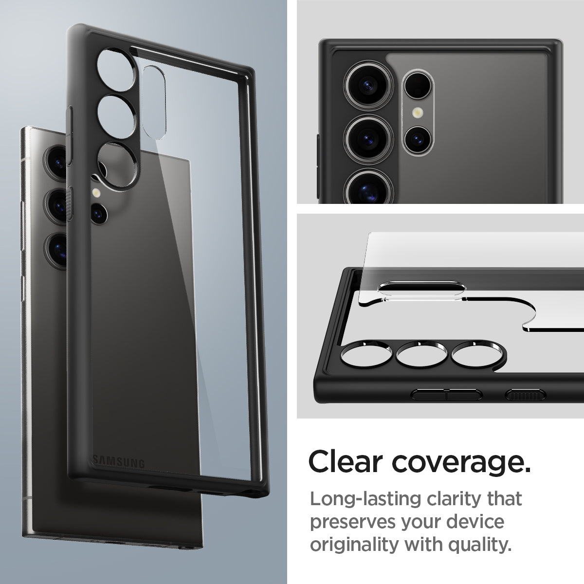 ACS07295 - Galaxy S24 Ultra Case Ultra Hybrid in Matte Black Clear coverage long lasting clarity that preserves your device originality with quality.