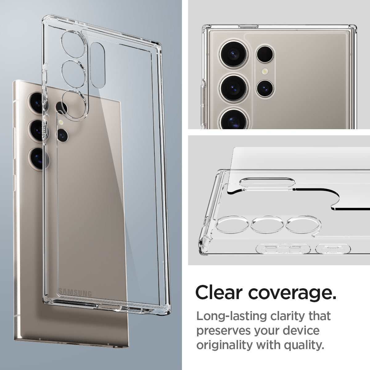 ACS07292 - Galaxy S24 Ultra Case Ultra Hybrid in Crystal Clear. Clear coverage long lasting clarity that preserves your device originality with quality.