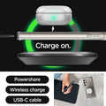 ACS07292 - Galaxy S24 Ultra Case Ultra Hybrid in Crystal Clear charge on. powershare. wireless charge. USB-C cable.