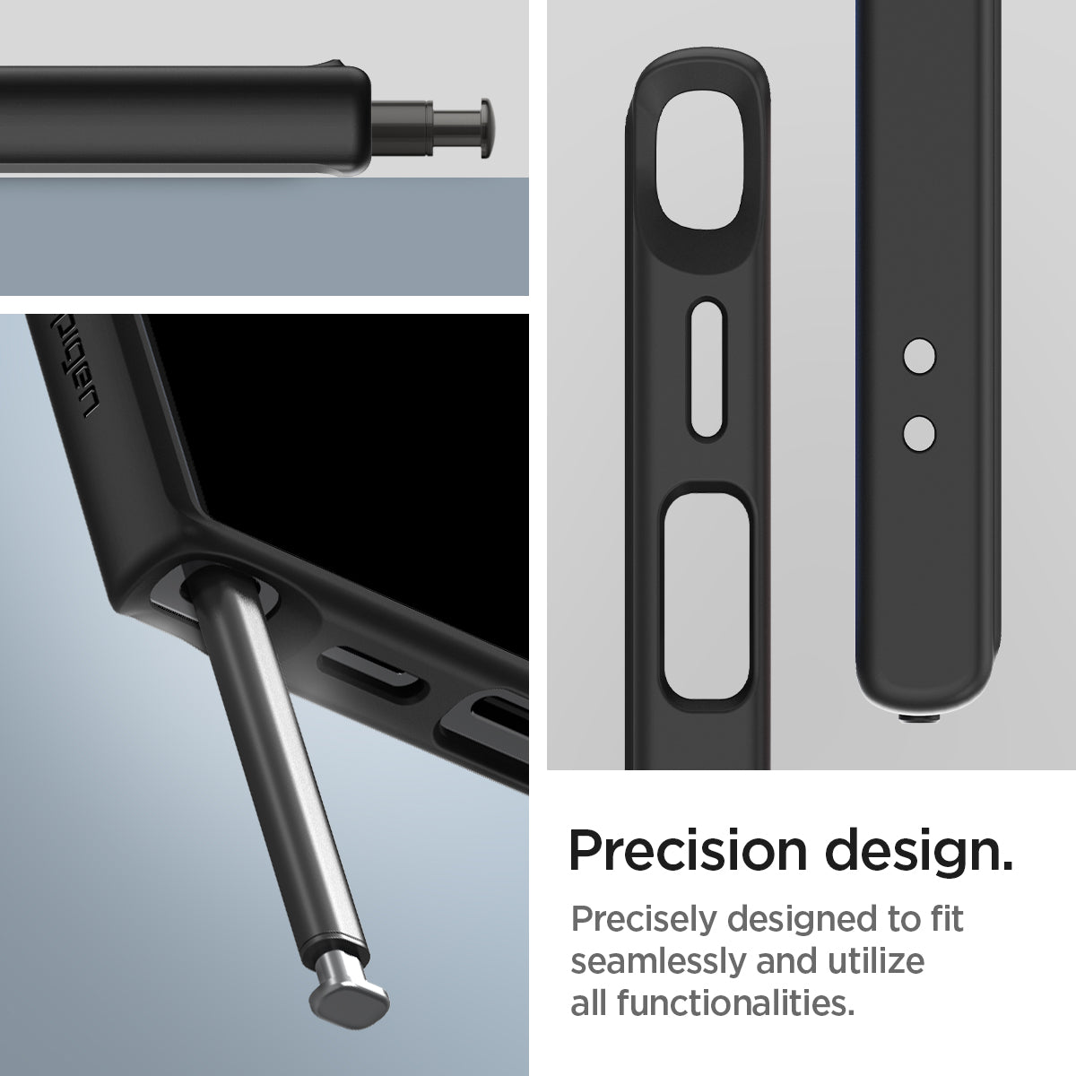 ACS07296 - Galaxy S24 Ultra Case Ultra Hybrid in Frost Black precision design. precisely designed to fit seamlessly and utilize all functionalities.