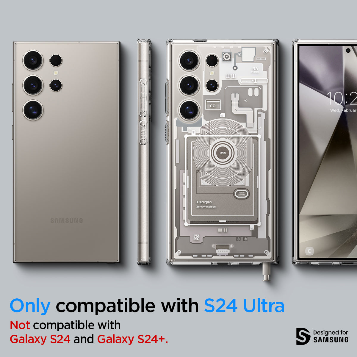 ACS07653 - Galaxy S24 Ultra Case Ultra Hybrid Zero One in Zero One Natural Titanium only compatible with s24 ultra. not compatible with galaxy s24 and galaxy s24+