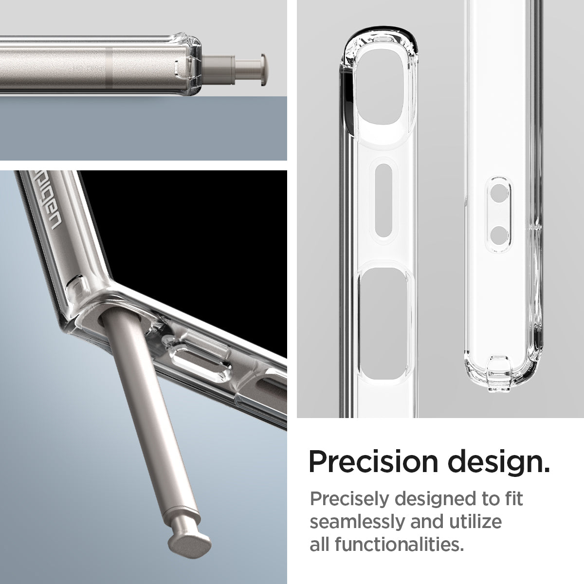 ACS07653 - Galaxy S24 Ultra Case Ultra Hybrid Zero One in Zero One Natural Titanium precision design. precisely designed to fit seamlessly and utilize all functionalities.