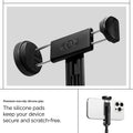 AMP09336 - Tripod Selfie Stick S541W in Black showing the premium non-slip silicone grip. The silicone pads keep your device secure and scratch-free