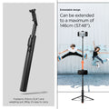 AMP09336 - Tripod Selfie Stick S541W in Black showing the extendable design. Can be extended to a maximum of 146cm (57.48