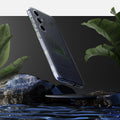 ACS07324 - Galaxy S24 Plus Case Liquid Crystal in Space Crystal showing back above the rock.