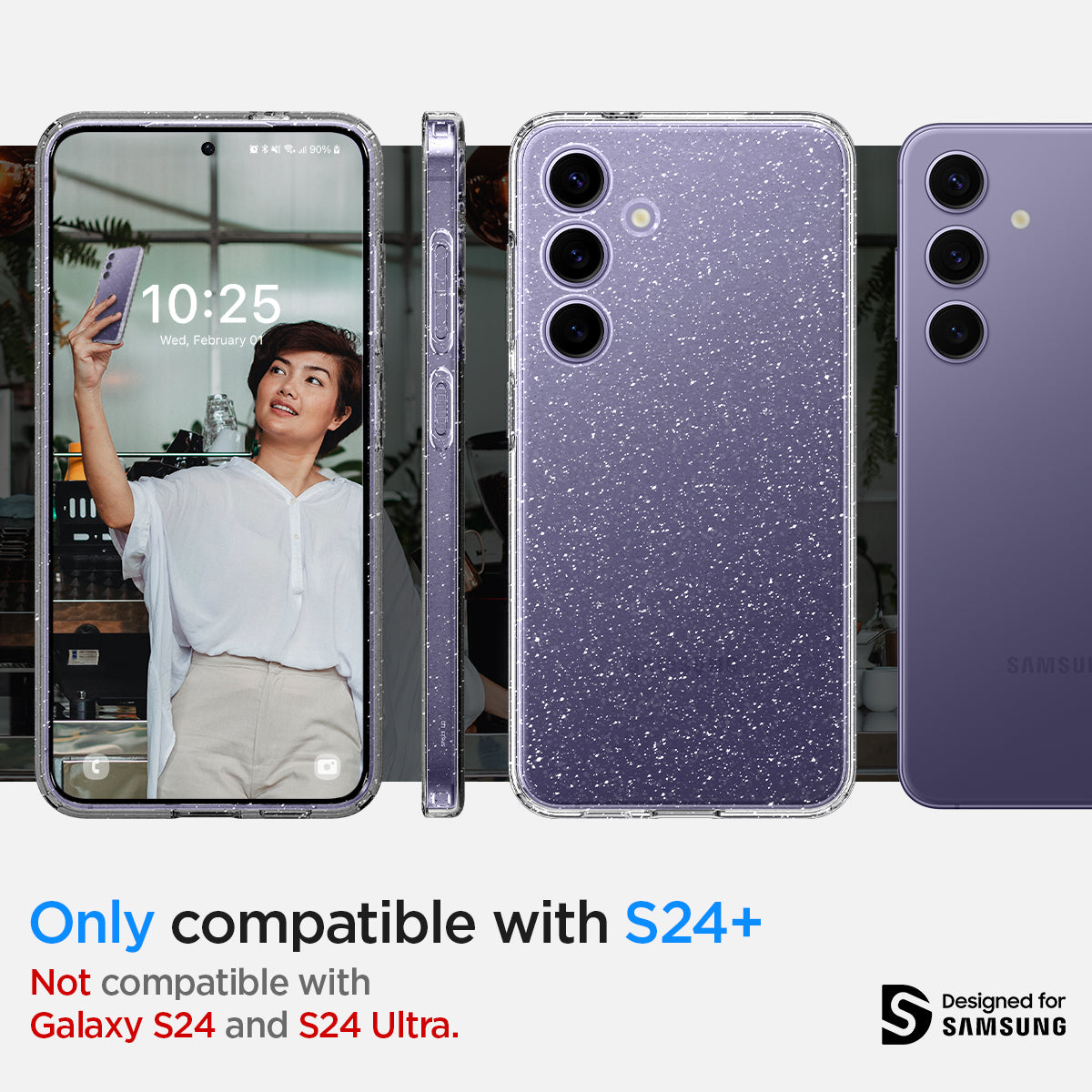 ACS07325 - Galaxy S24 Plus Case Liquid Crystal Glitter in Crystal Quartz only compatible with s24+. not compatible with galaxy s24 and galaxy s24 ultra