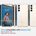 ACS06086 - Galaxy S23 Case Ultra Hybrid in sand beige only compatible with S23 not compatible with galaxy s23 + and s23 ultra.