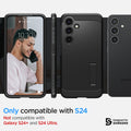 ACS07355 - Galaxy S24 Case Tough Armor in Black showing the compatibility only with S24. Not compatible with Galaxy S24+ and S24 Ultra