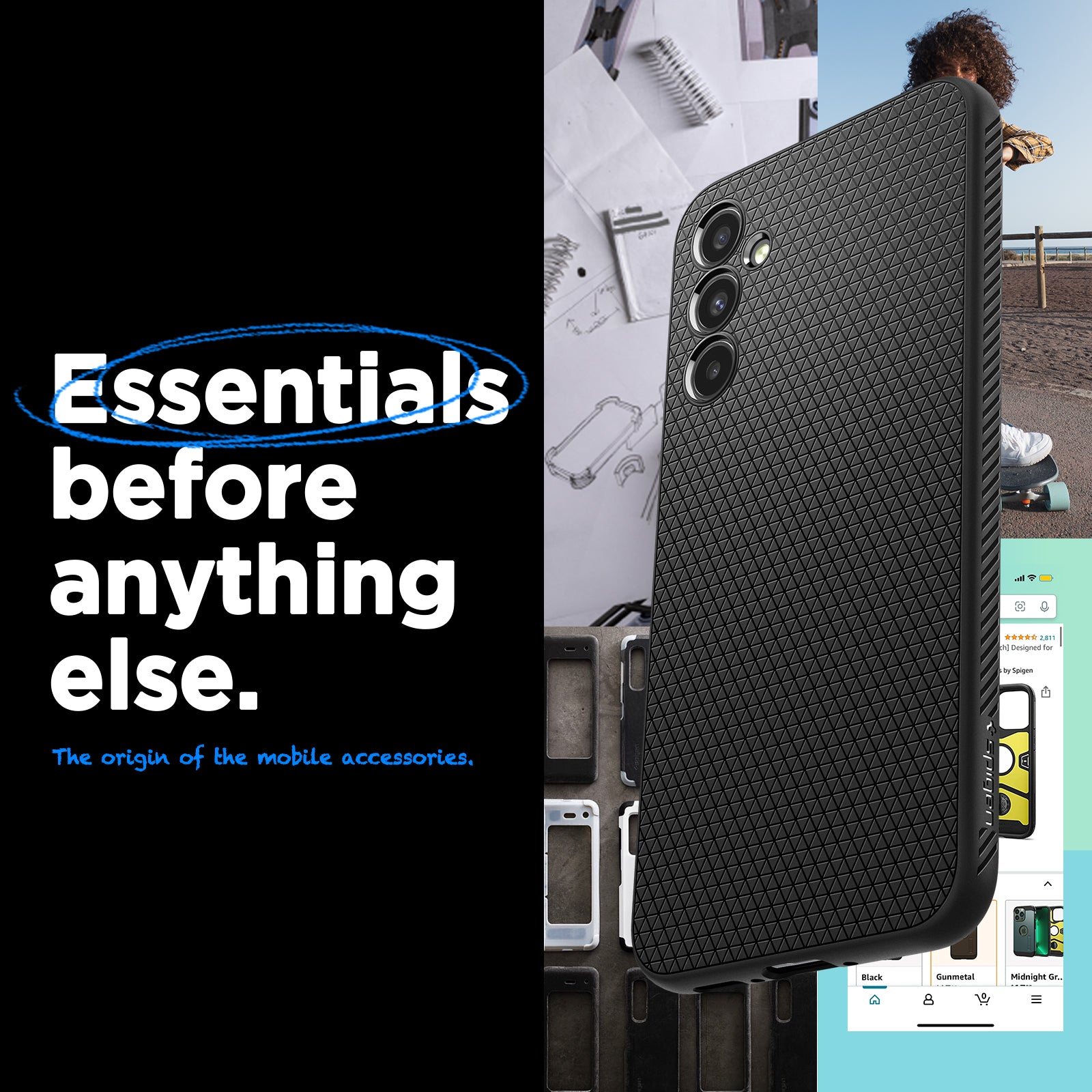ACS05905 - Galaxy A34 5G Case Liquid Air in Matte Black essentials before anything else. The origin of the mobile accessories.
