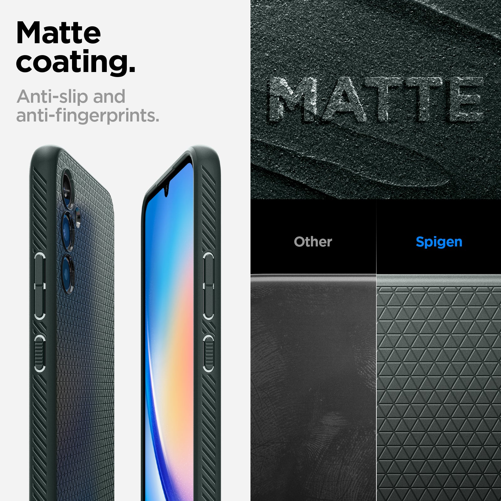 ACS06105 - Galaxy A34 5G Liquid Air in Abyss Green matte coating. Anti slip and anti fingerprints.