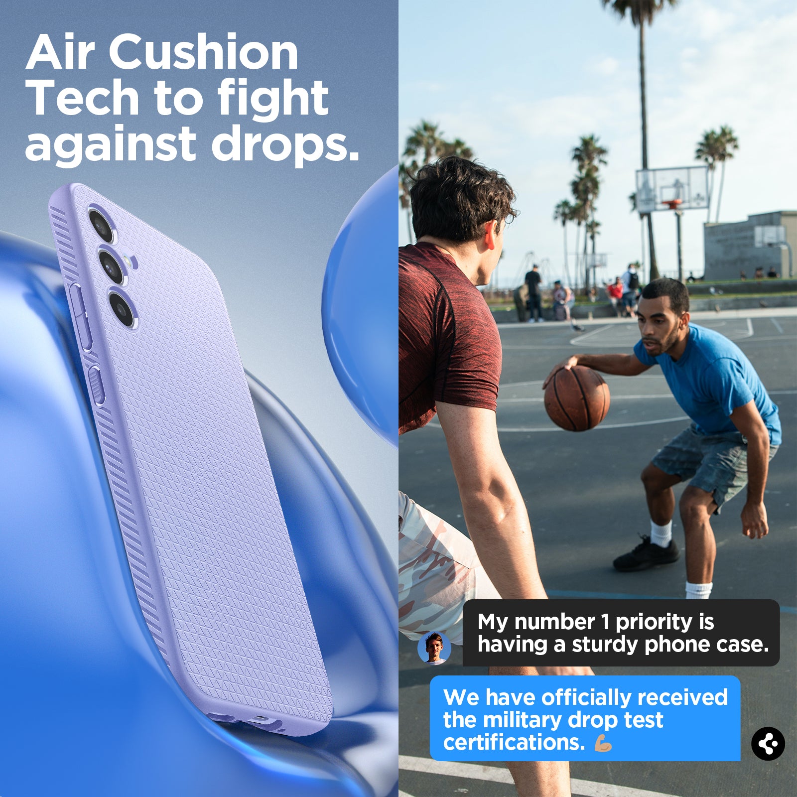 ACS06104 - Galaxy A34 5G Case Liquid Air in Awesome Violet air cushion tech to fight against drops.