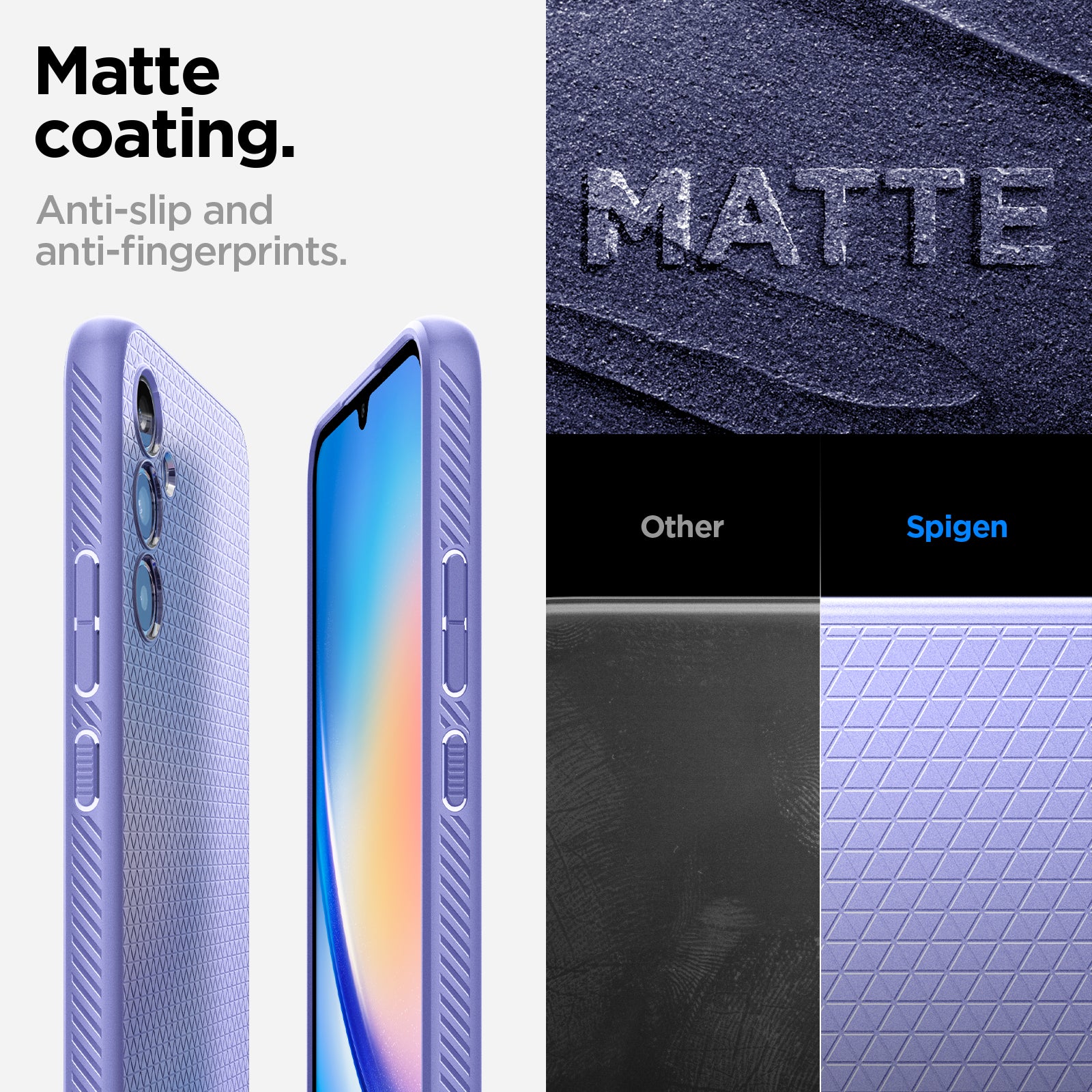 ACS06104 - Galaxy A34 5G Case Liquid Air in Awesome Violet matte coating. Anti slip and anti fingerprints.