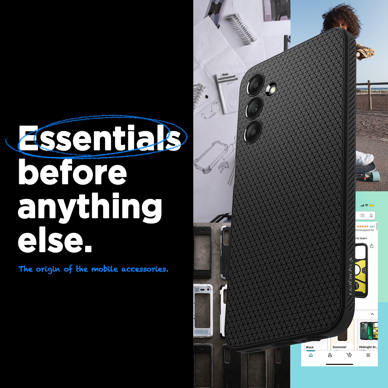 ACS07246 - Galaxy A15 5G Case Liquid Air in Matte Black essentials before anything else. The origin of the mobile accessories.