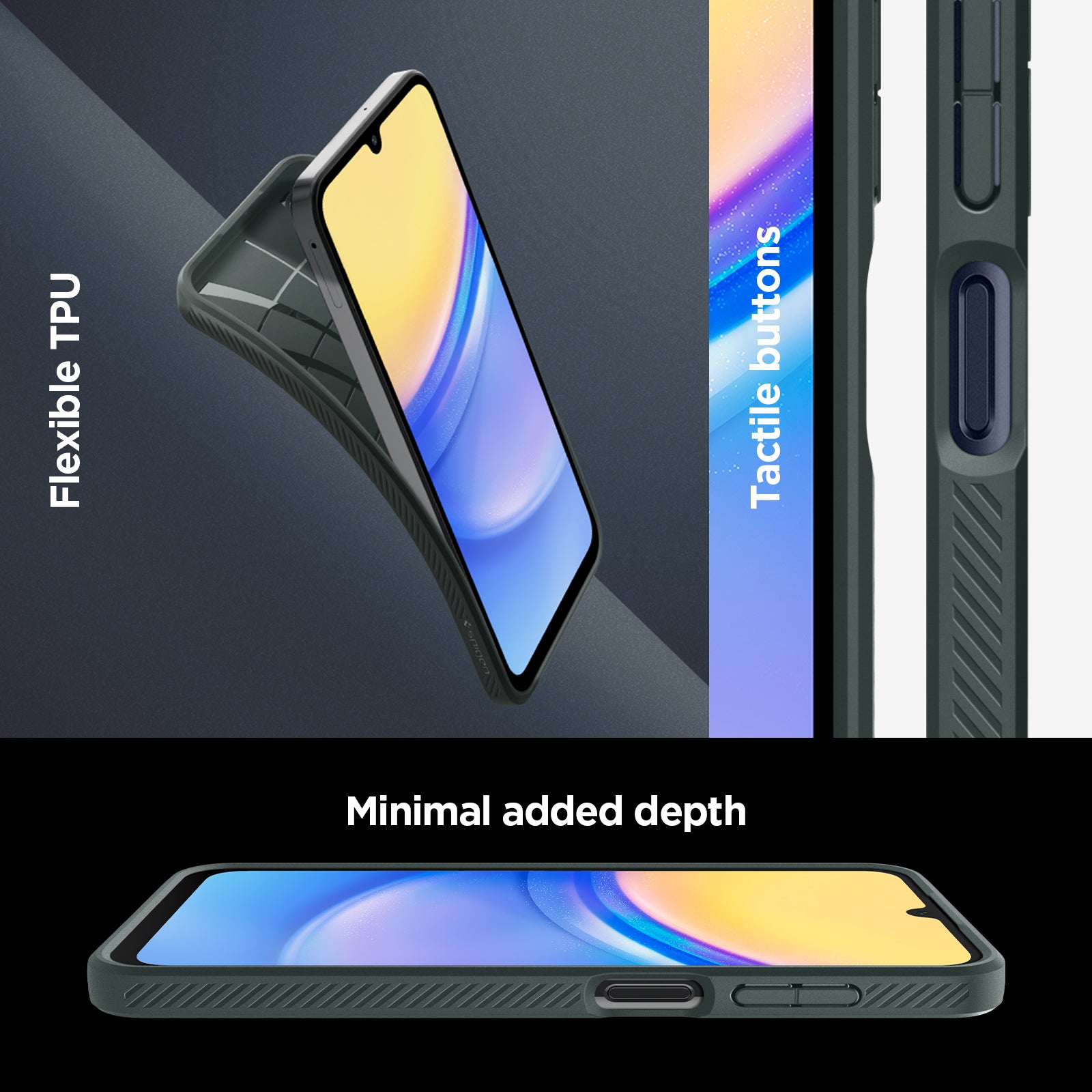 ACS07247 - Galaxy A15 5G Case Liquid Air in Abyss Green flexible TPU, tactile buttons, Minimal added depth