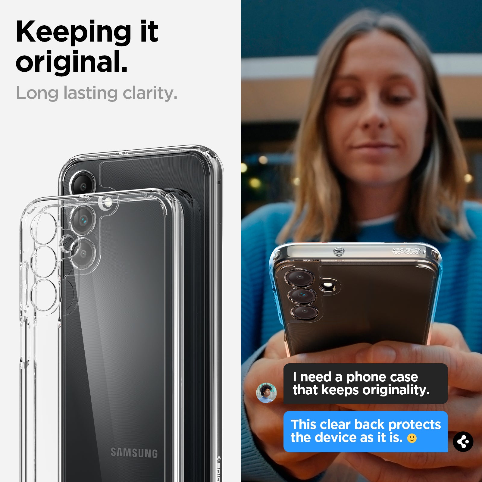 ACS07241 - Galaxy A15 5G Case Ultra Hybrid in Crystal Clear keeping it original. Long lasting clarity.