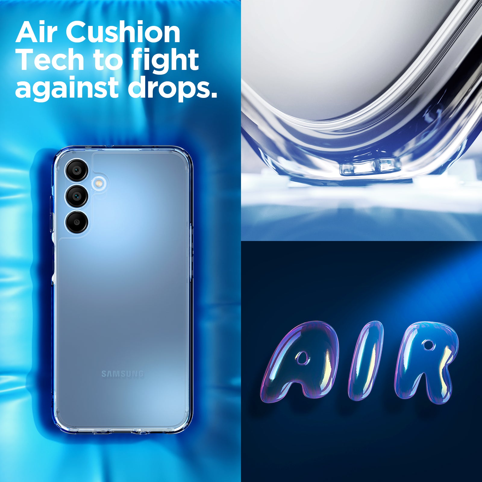 ACS07241 - Galaxy A15 5G Case Ultra Hybrid in Crystal Clear aircushion tech to fight against drops.