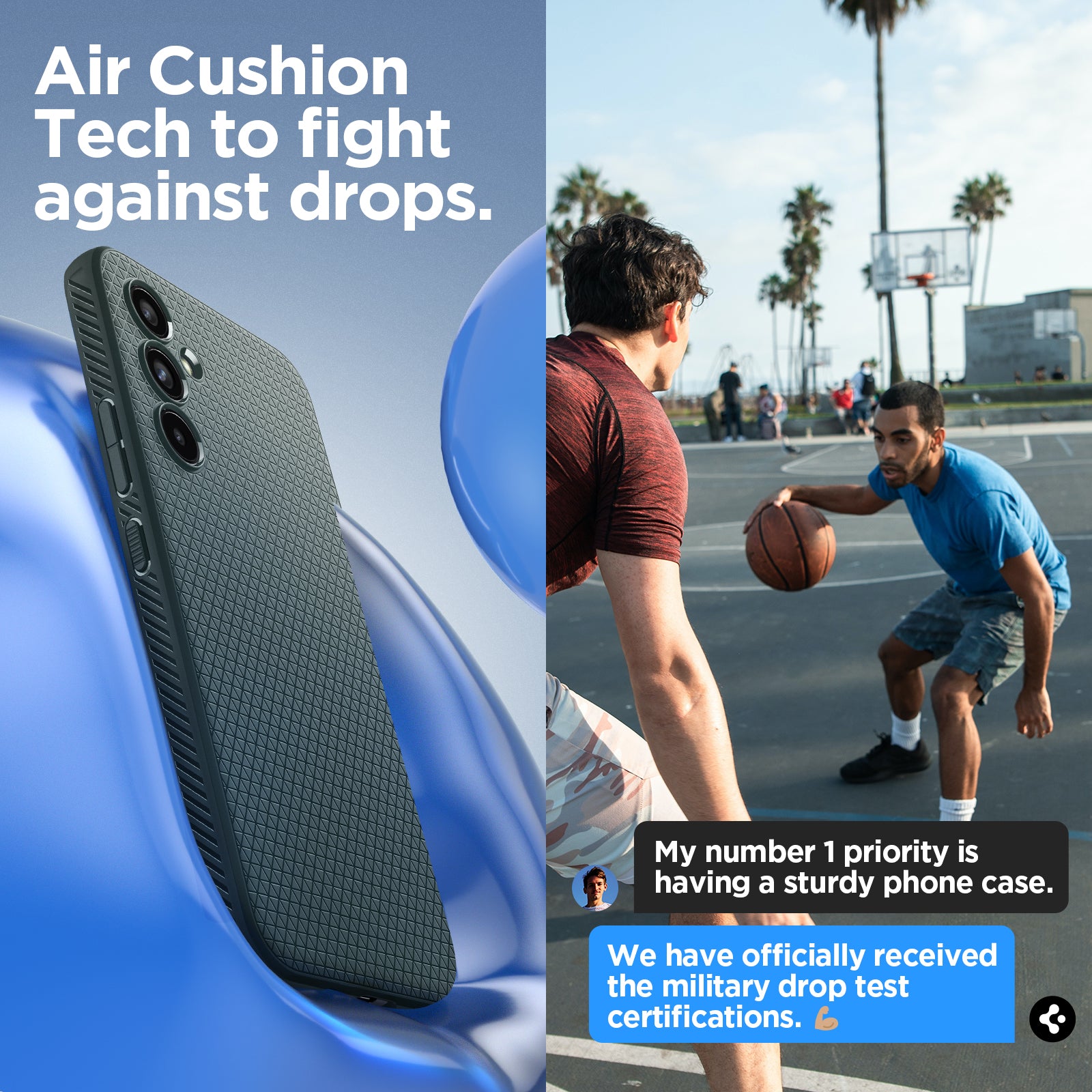 ACS06101 - Galaxy A54 5G Case Liquid Air in Abyss Green air cushion tech to fight against drops.