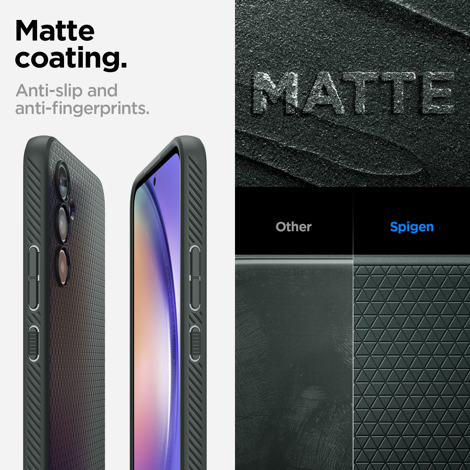 ACS06101 - Galaxy A54 5G Case Liquid Air in Abyss Green matte coating. Anti slip and anti fingerprints.