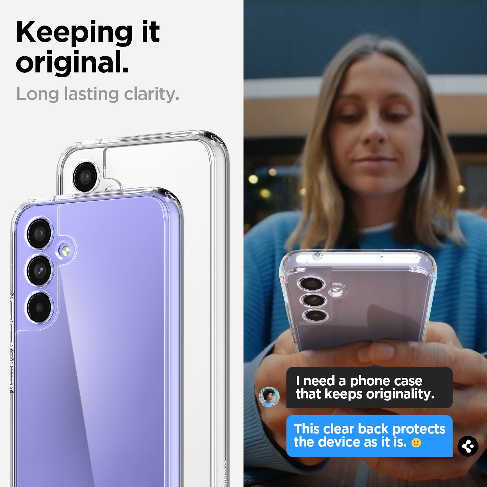 ACS05886 - Galaxy A54 5G Case Ultra Hybrid in Crystal Clear keeping it original. Long lasting clarity.