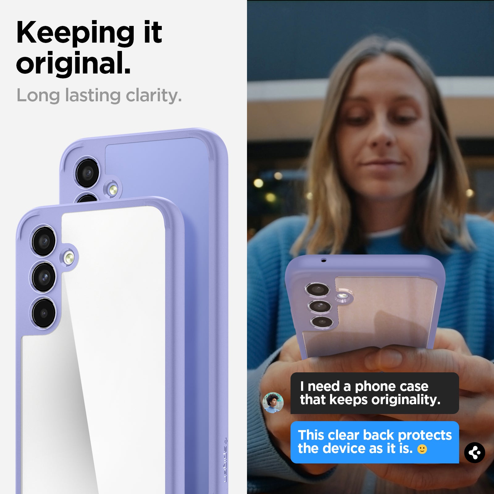 ACS06098 - Galaxy A54 5G Case Ultra Hybrid in Awesome Violet keeping it original. Long lasting clarity.