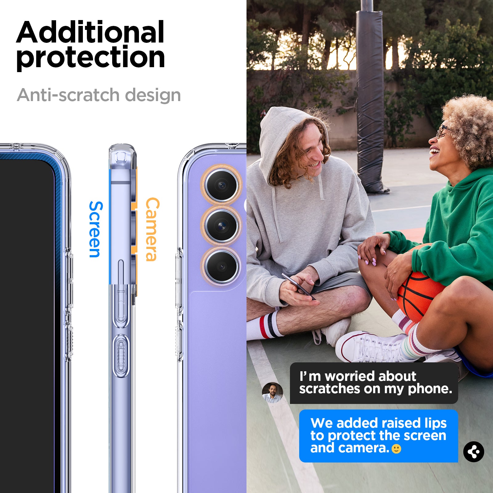 ACS05886 - Galaxy A54 5G Case Ultra Hybrid in Crystal Clear additional protection. Anti scratch design.