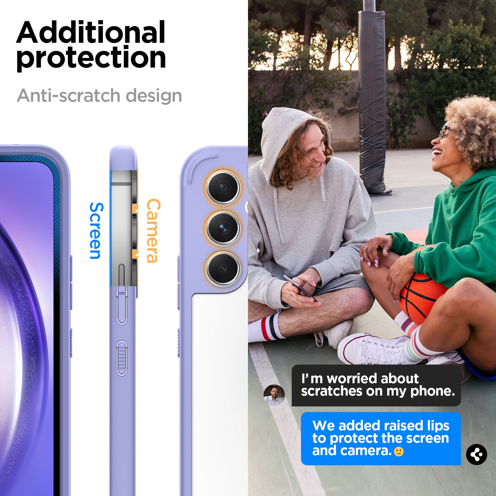 ACS06098 - Galaxy A54 5G Case Ultra Hybrid in Awesome Violet additional protection. Anti scratch design.